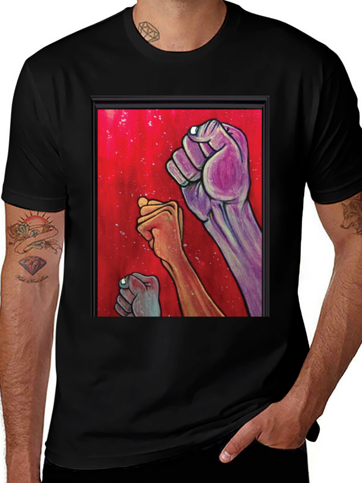 Unity Fist Graphic Tee - Black