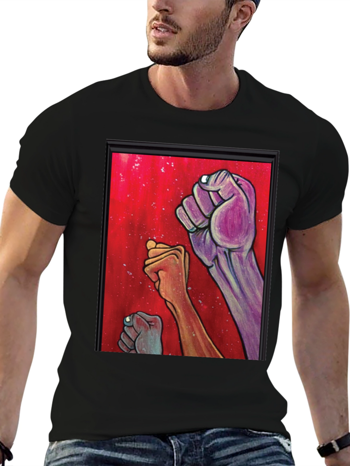 Unity Fist Graphic Tee - Black