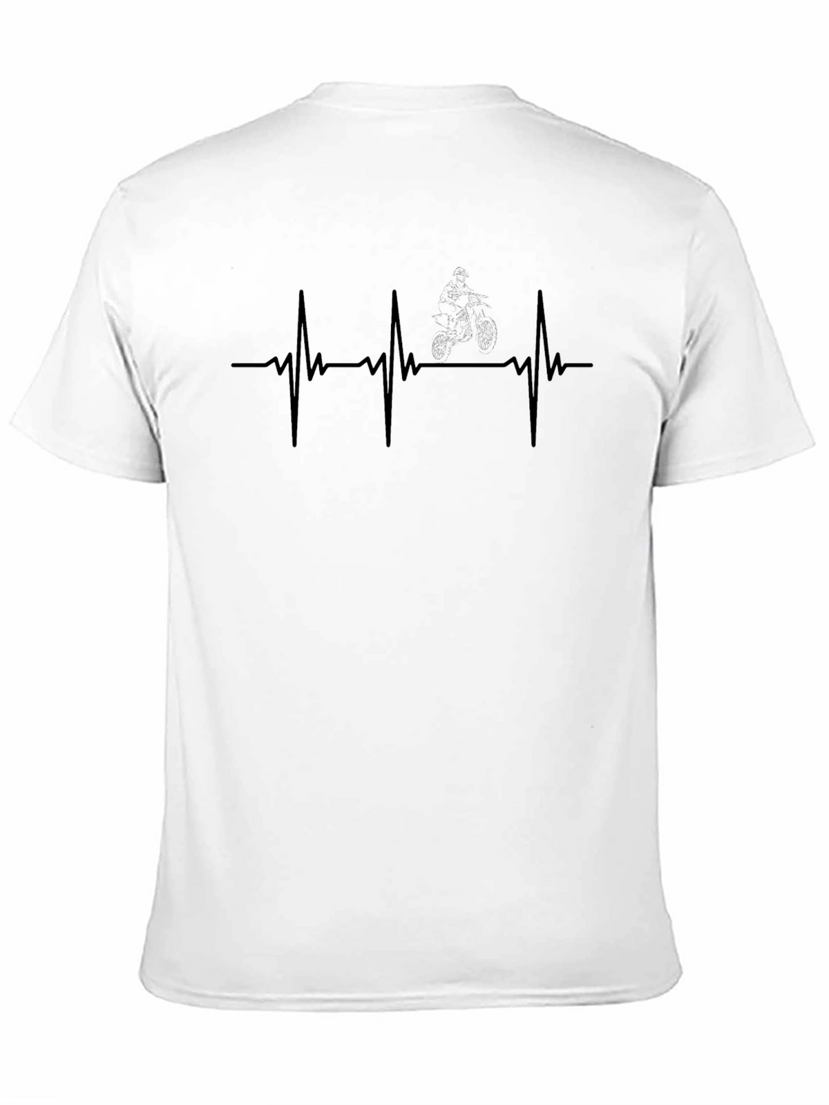Heartbeat Biker Graphic Tee - Black Casual Shirt