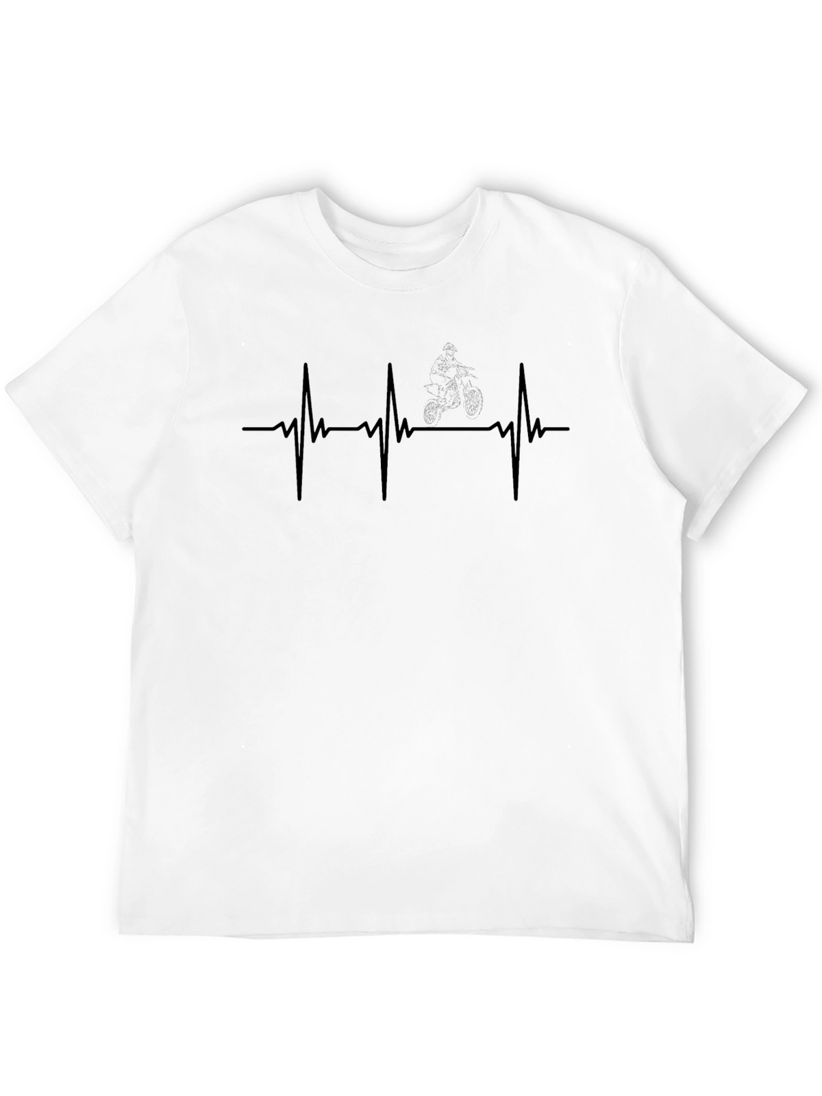 Heartbeat Biker Graphic Tee - Black Casual Shirt