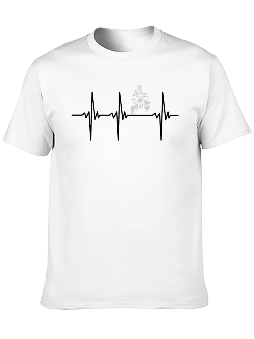 Heartbeat Biker Graphic Tee - Black Casual Shirt