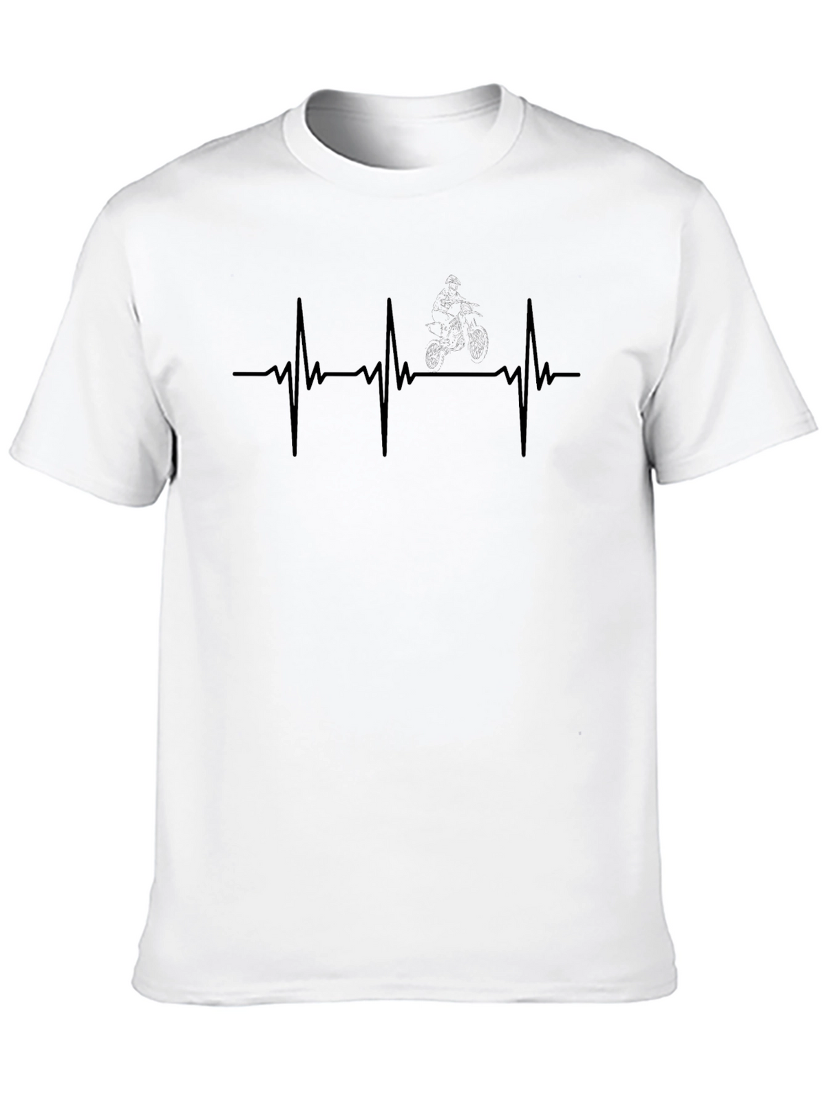 Heartbeat Biker Graphic Tee - Black Casual Shirt