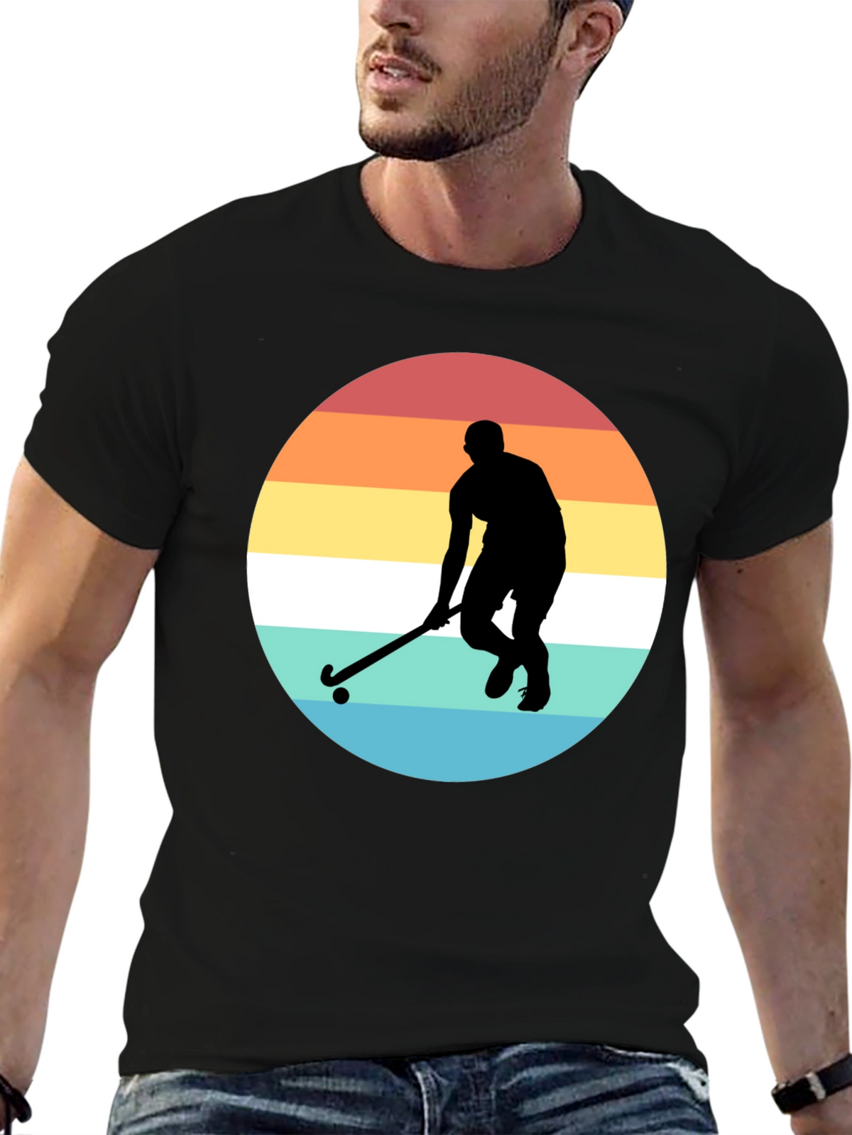 Field Hockey Sunset Graphic Tee