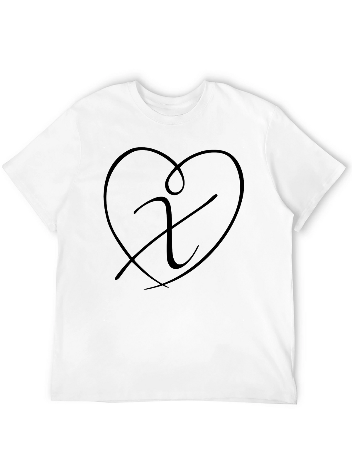 Heart Initial T-Shirt - Modern Graphic Tee
