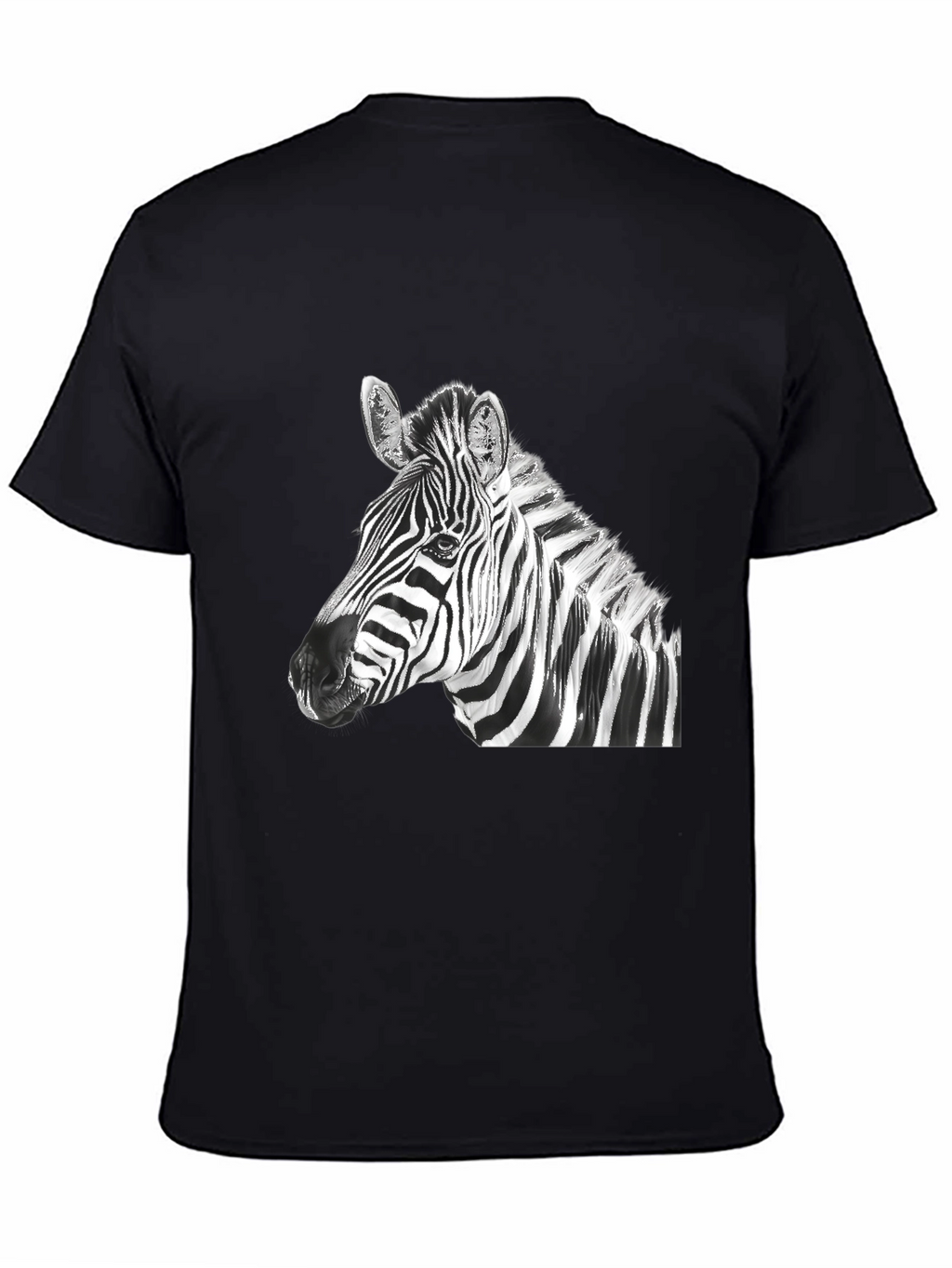 Zebra Graphic Tee - Black Cotton Blend Shirt