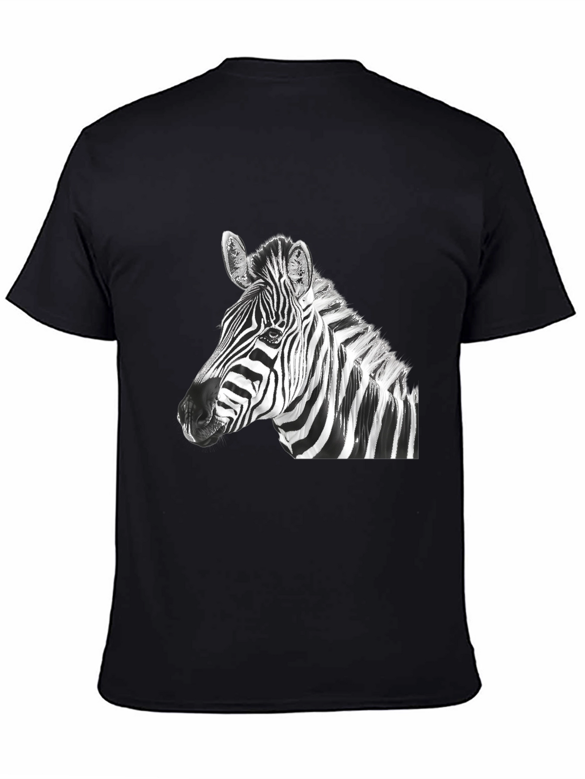 Zebra Graphic Tee - Black Cotton Blend Shirt
