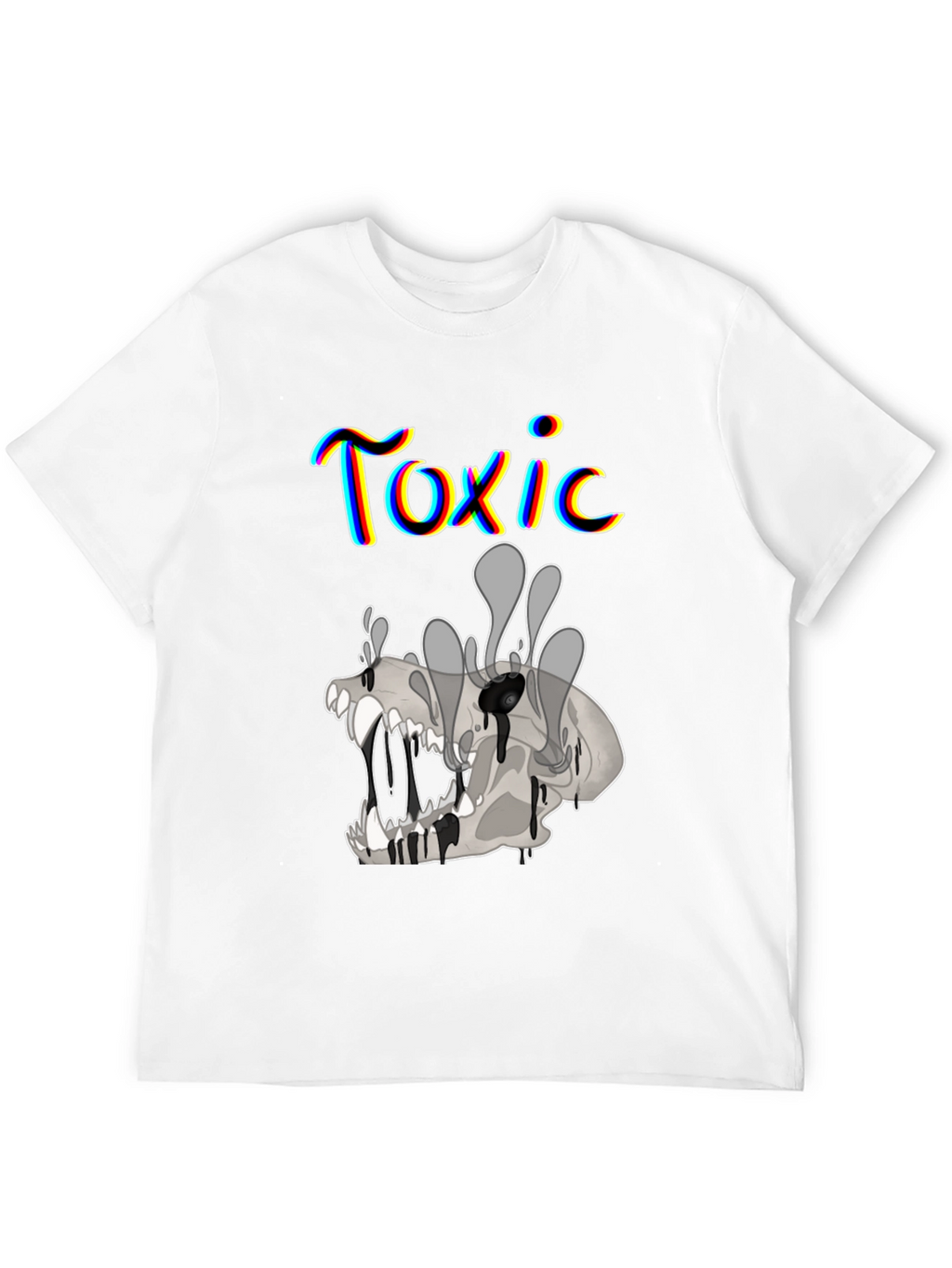 Toxic Skull Graphic Print Black T-Shirt