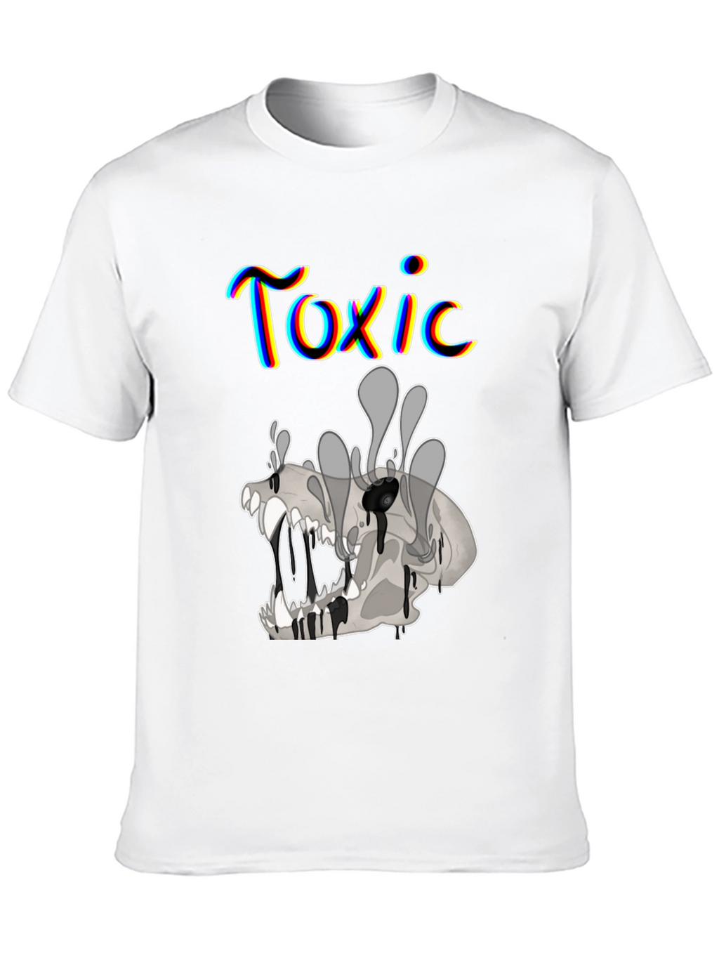 Toxic Skull Graphic Print Black T-Shirt