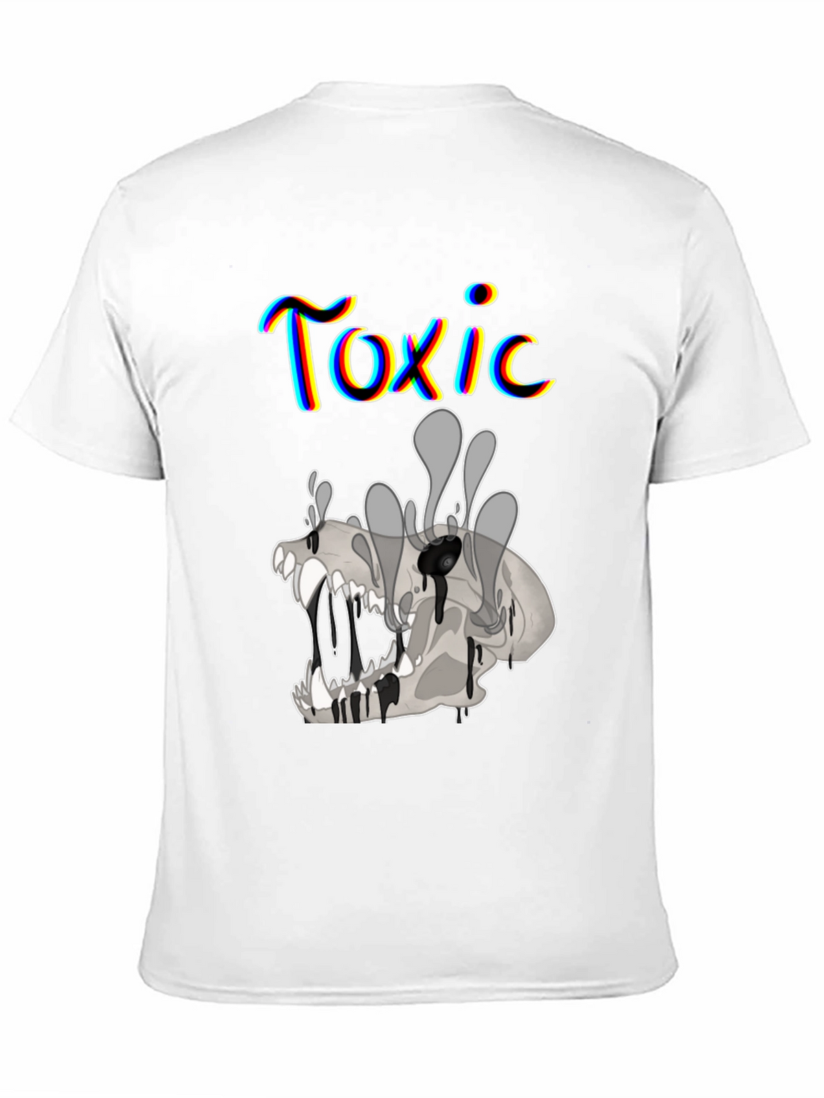 Toxic Skull Graphic Print Black T-Shirt