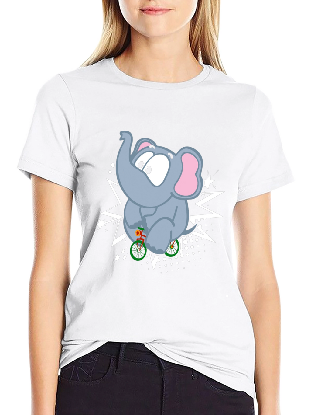 Elephant on Bike Graphic T-Shirt