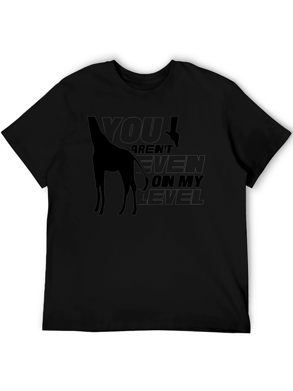 Giraffe Level Mens Black Graphic Tee