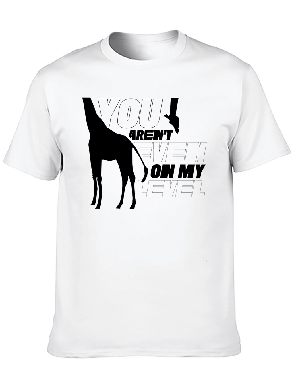 Giraffe Level Mens Black Graphic Tee