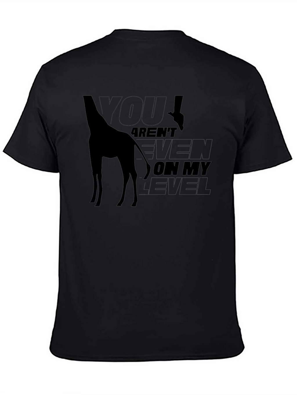 Giraffe Level Mens Black Graphic Tee