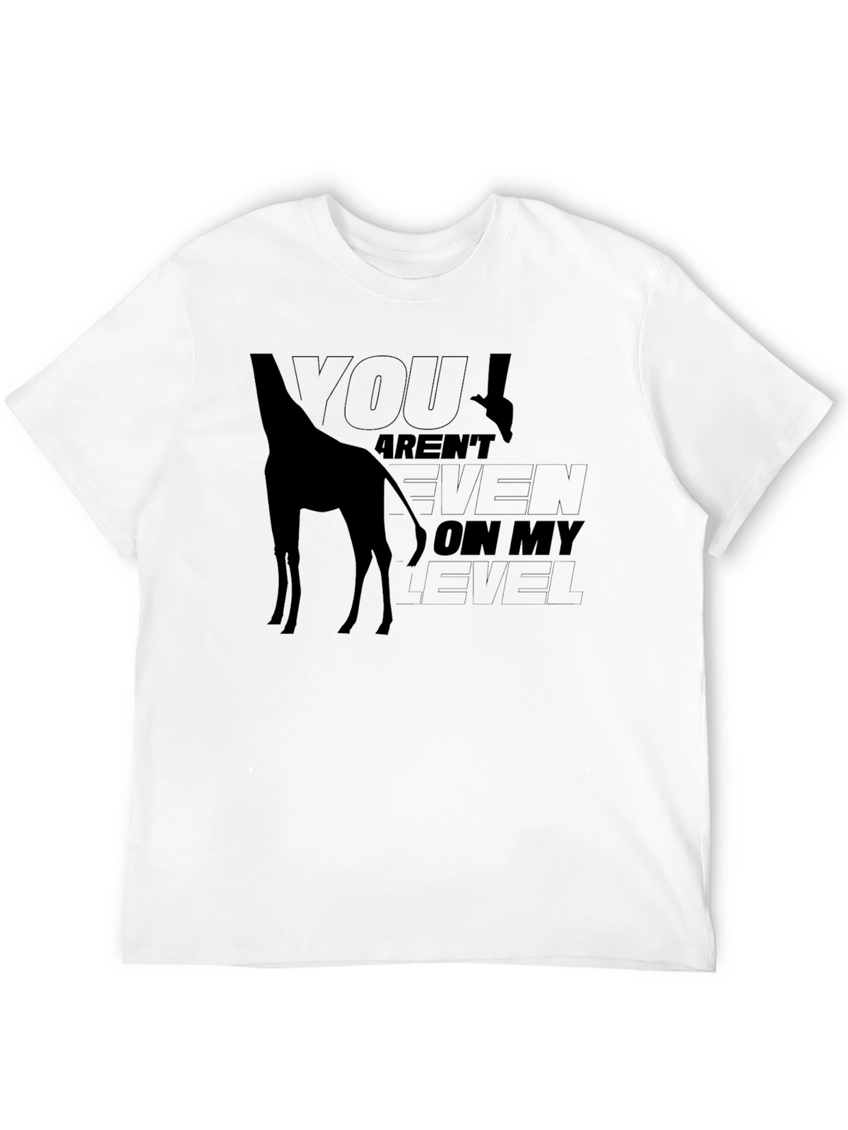Giraffe Level Mens Black Graphic Tee