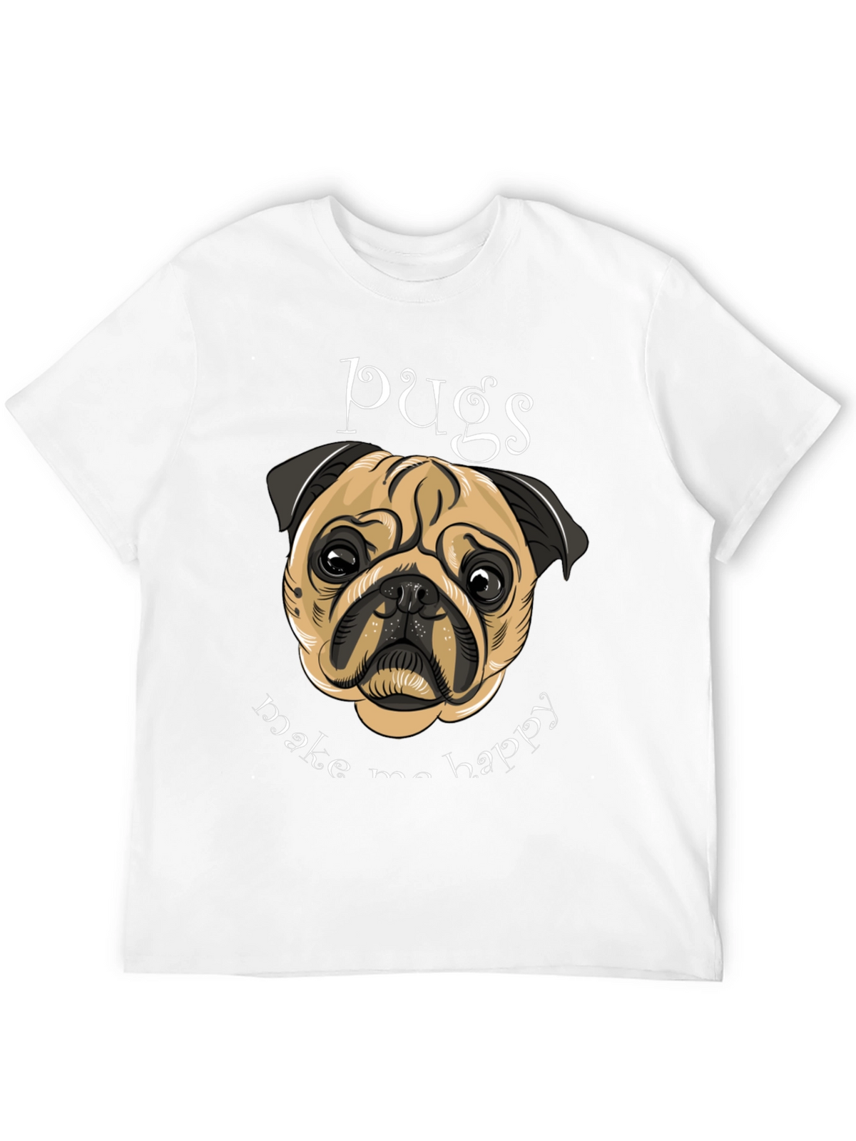 Pug Make Me Happy Graphic Tee