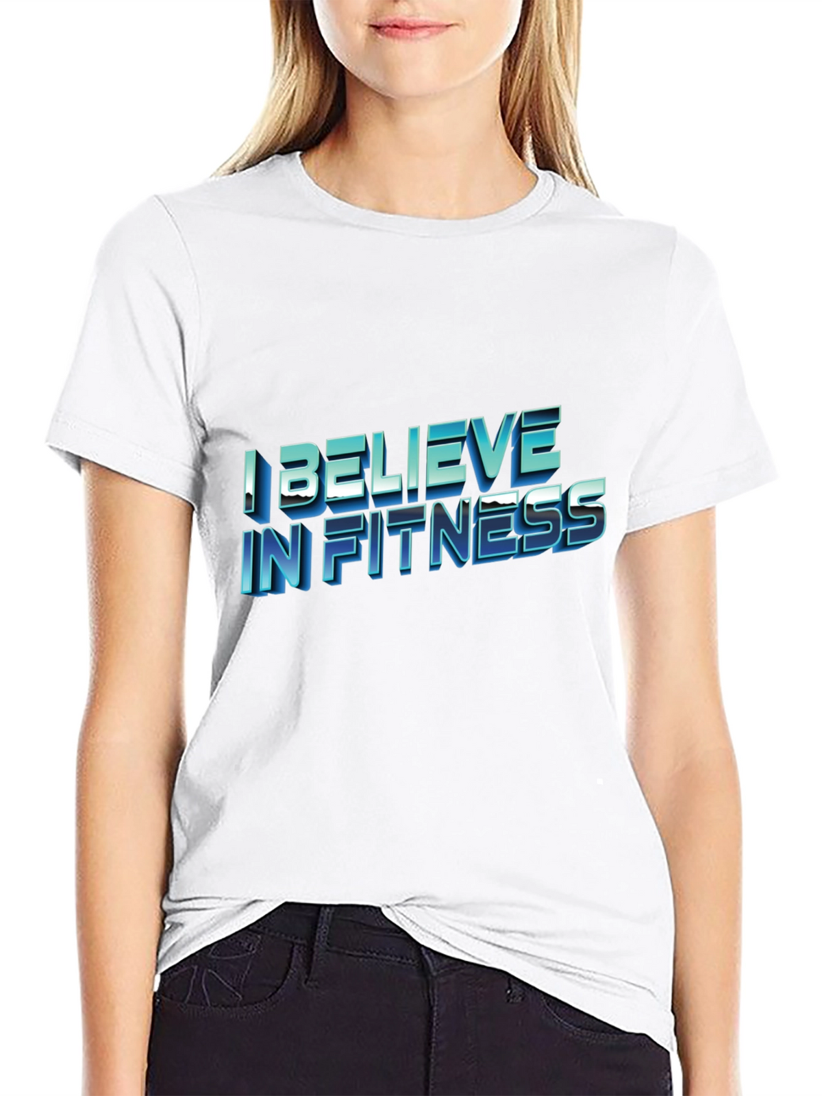I Believe In Fitness Black T-Shirt