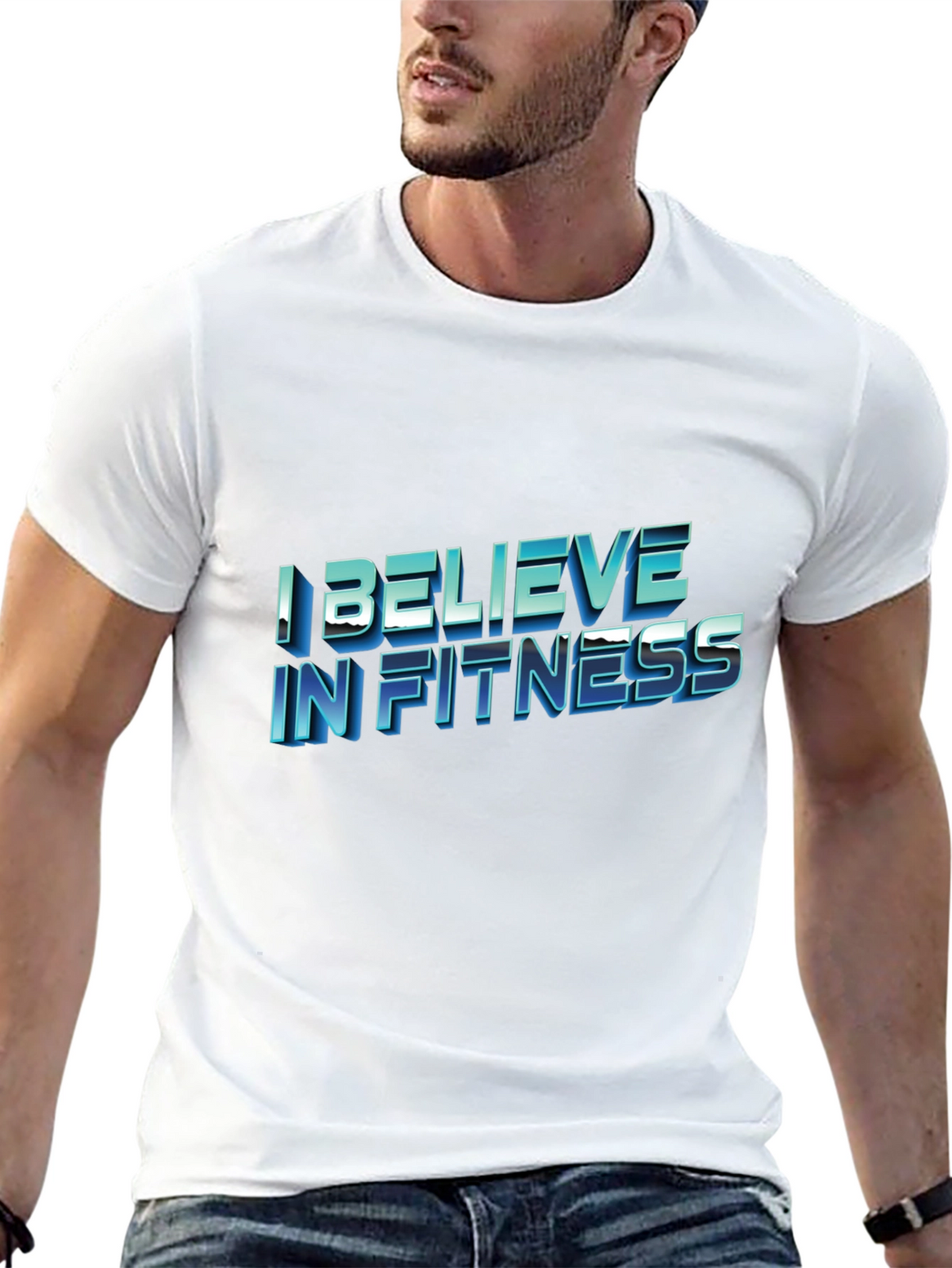 I Believe In Fitness Black T-Shirt