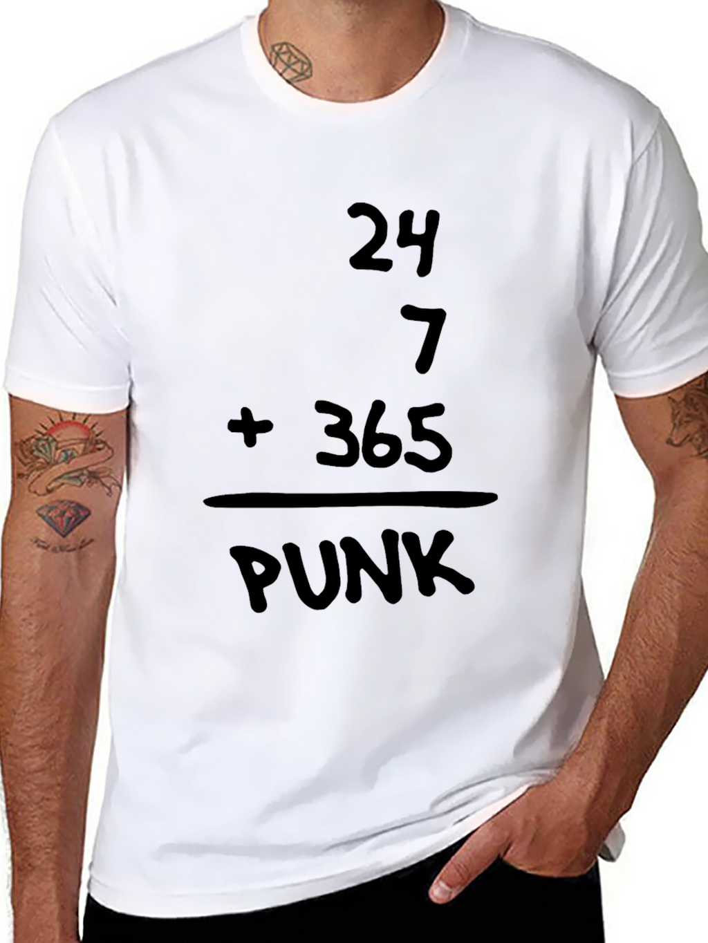 24/7 Punk Graphic T-Shirt - Black Casual Tee