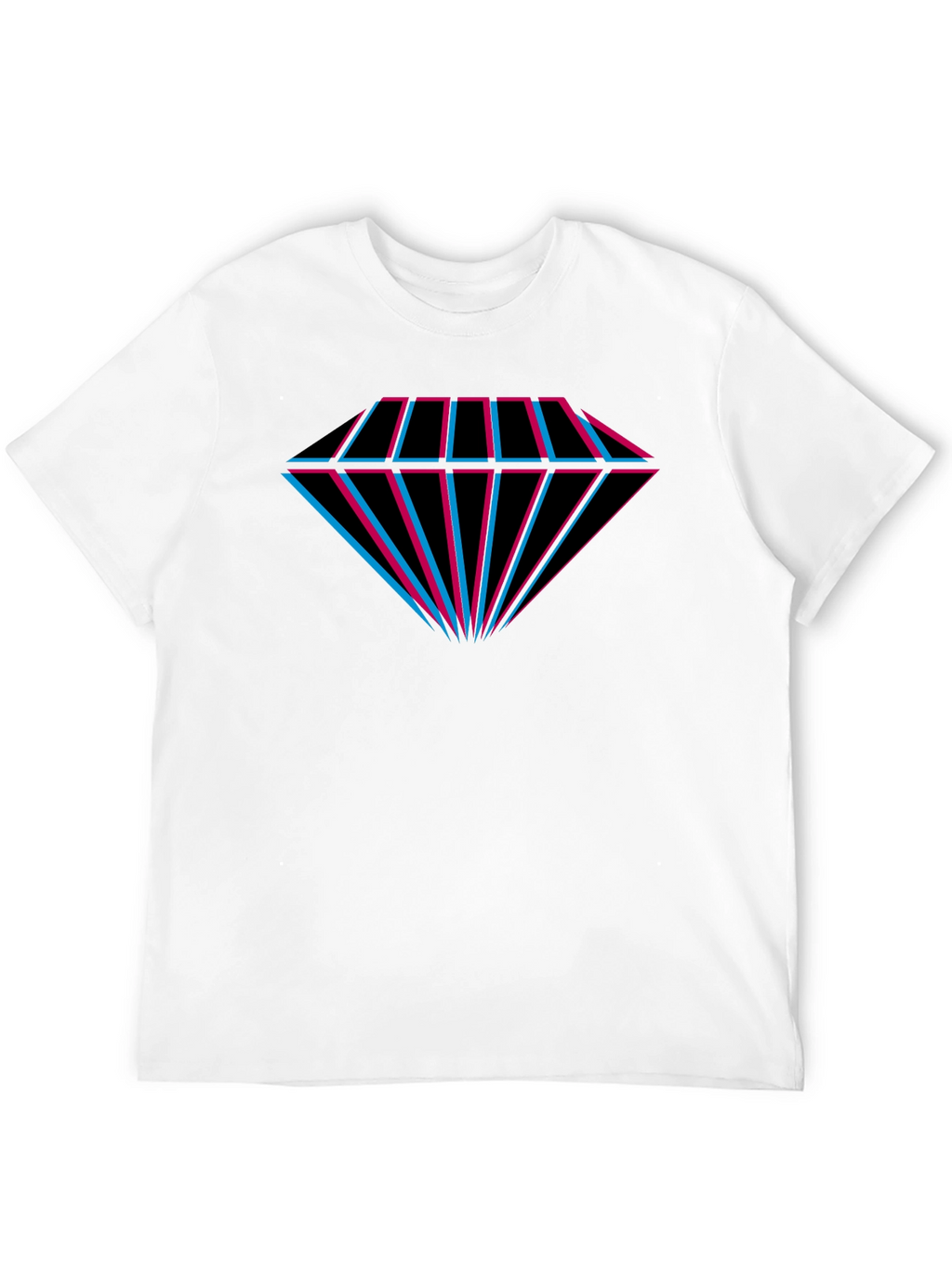Geometric Diamond Tee - Black Cotton Graphic T-Shirt