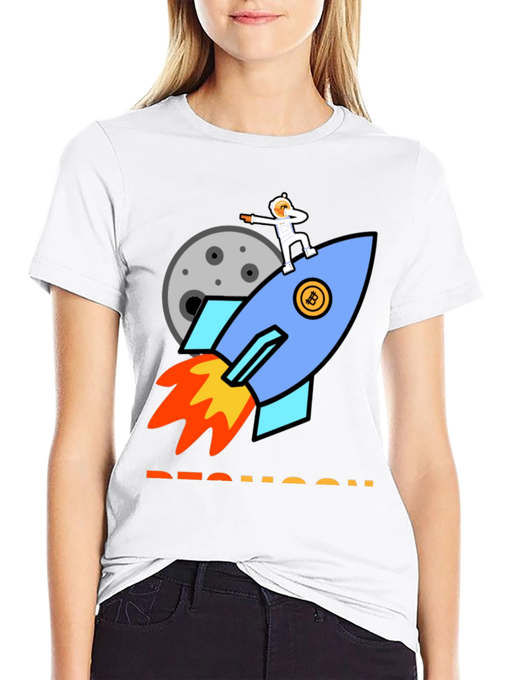 Bitcoin Rocket to the Moon T-Shirt