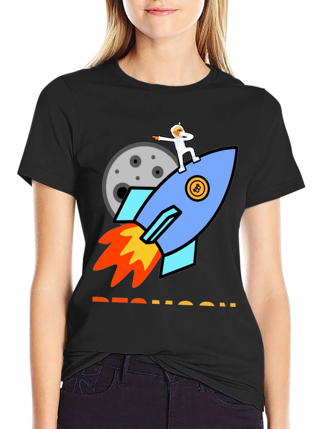 Bitcoin Rocket to the Moon T-Shirt