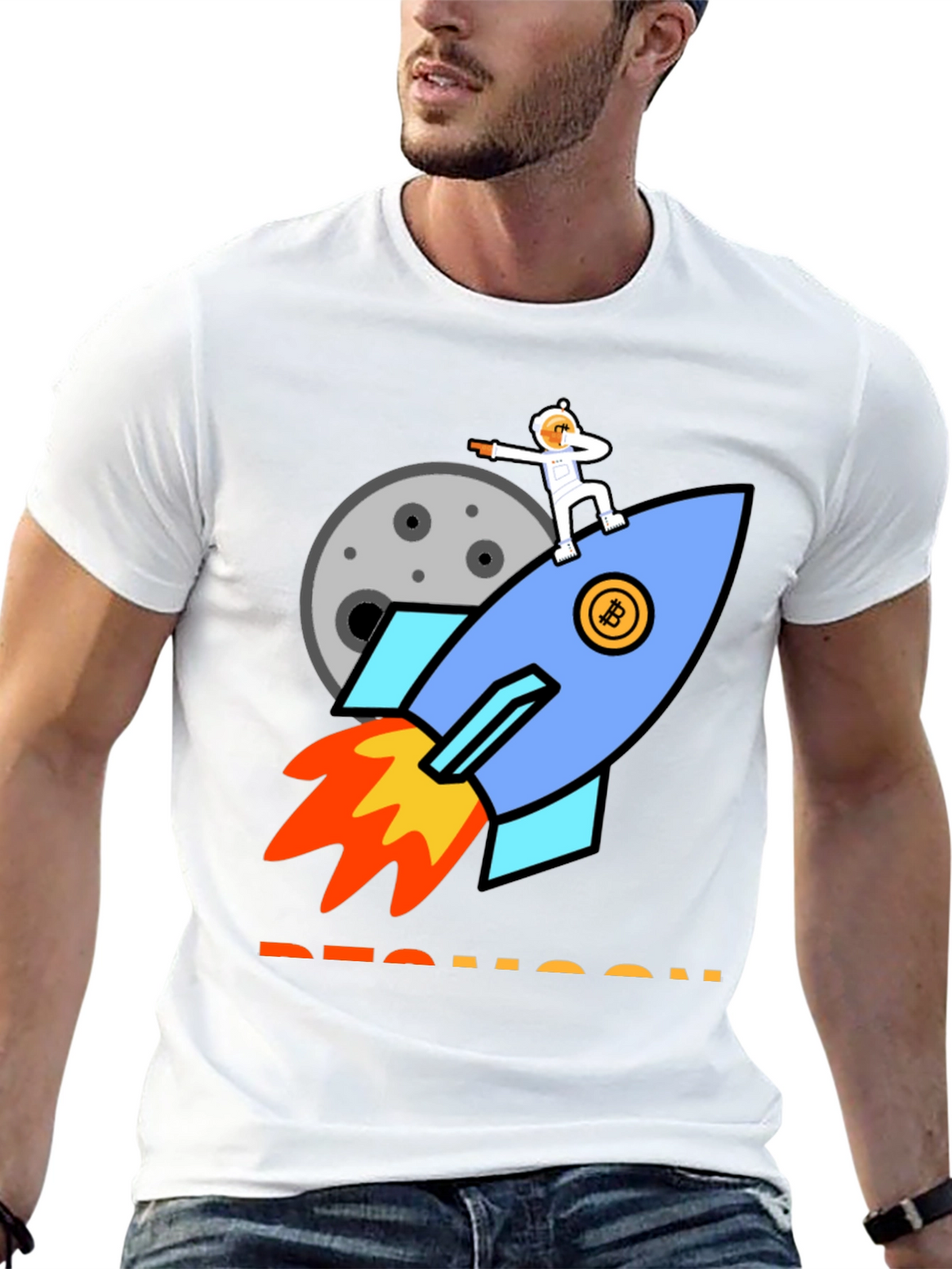 Bitcoin Rocket to the Moon T-Shirt