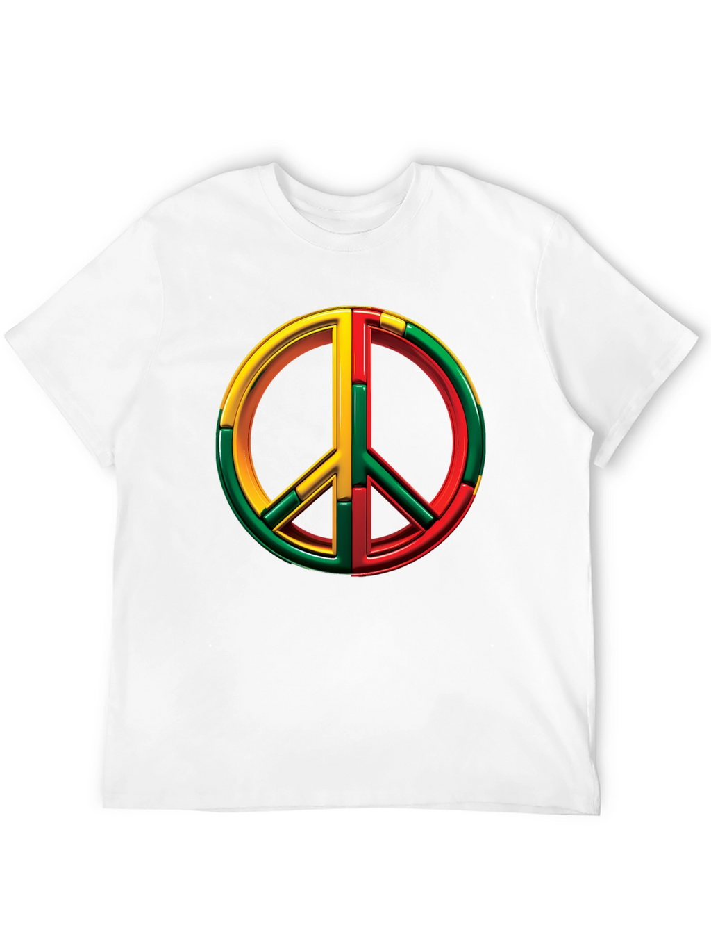 Rasta Peace Sign Graphic Tee - Black
