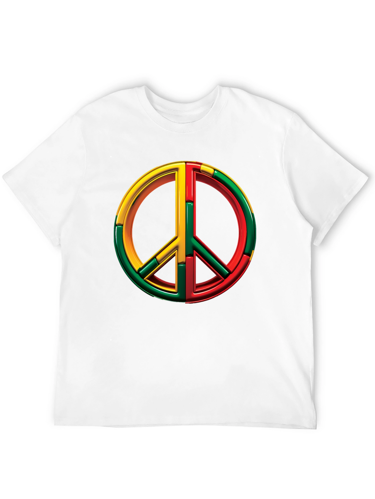 Rasta Peace Sign Graphic Tee - Black