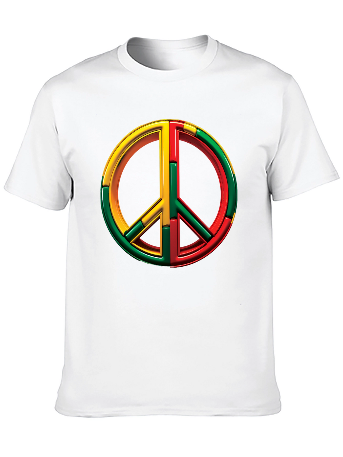 Rasta Peace Sign Graphic Tee - Black