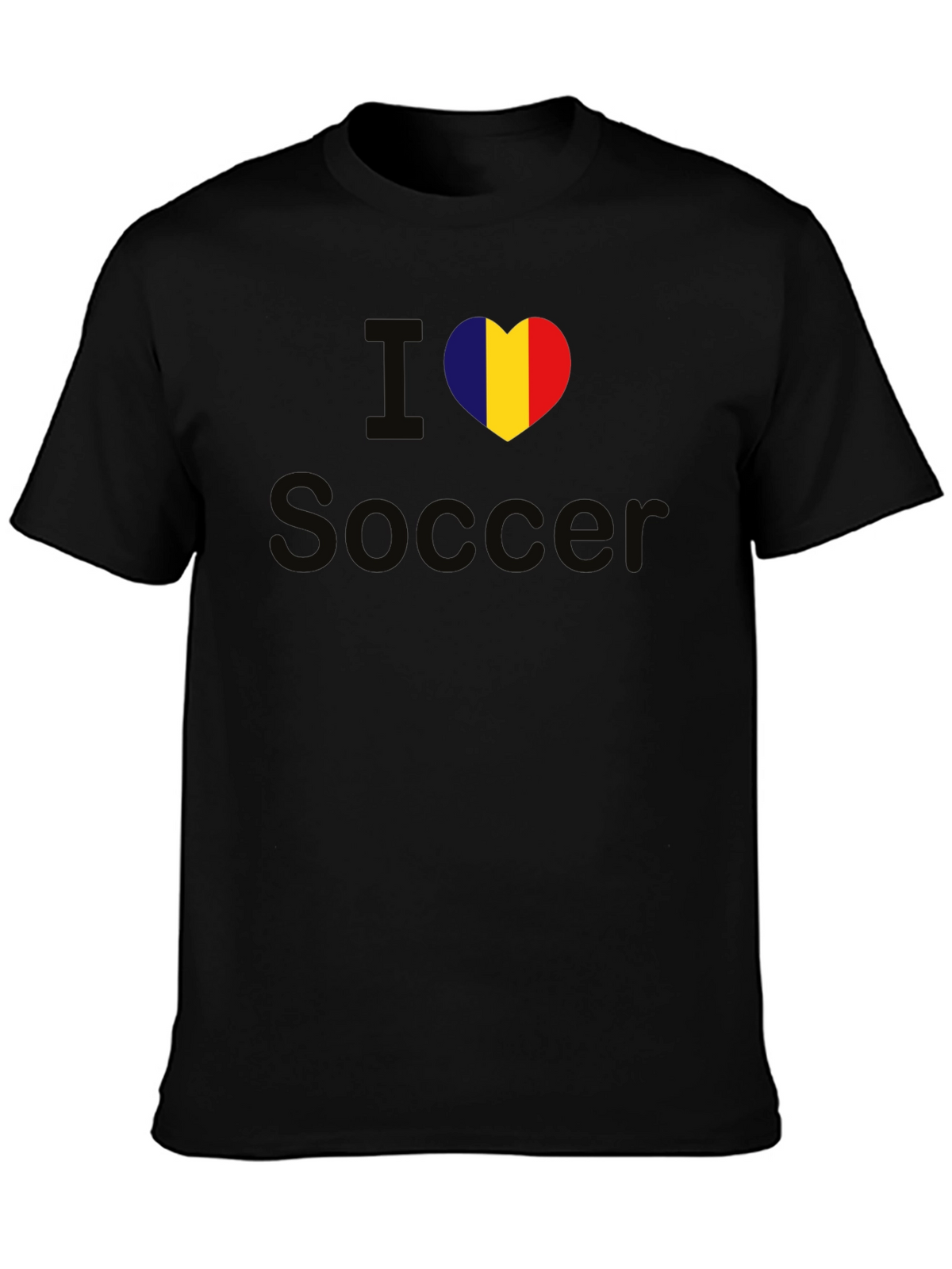 I Love Soccer Romania Flag Heart T-Shirt