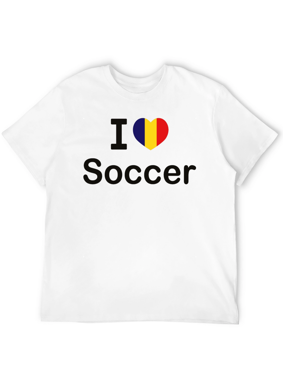 I Love Soccer Romania Flag Heart T-Shirt