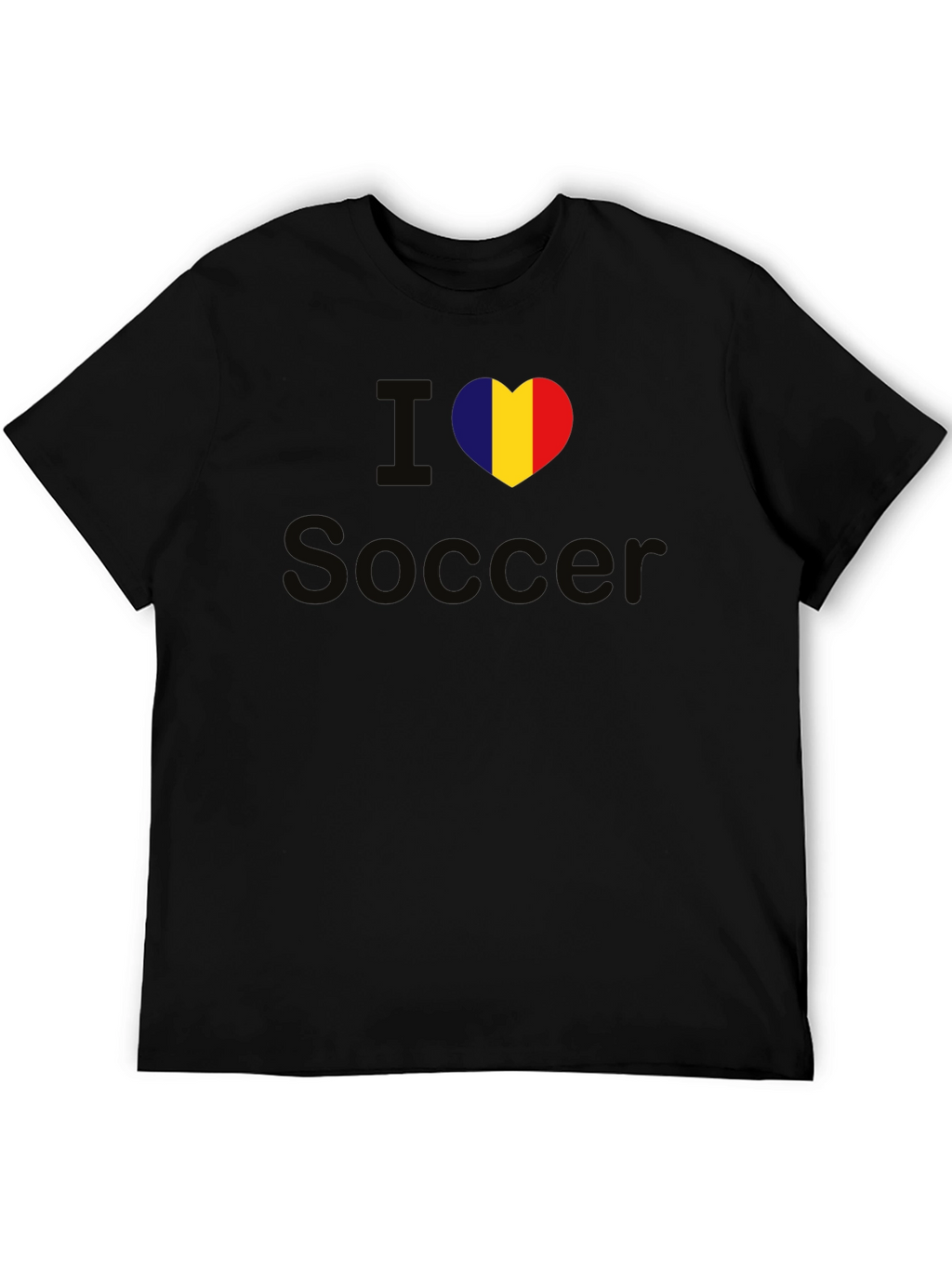 I Love Soccer Romania Flag Heart T-Shirt