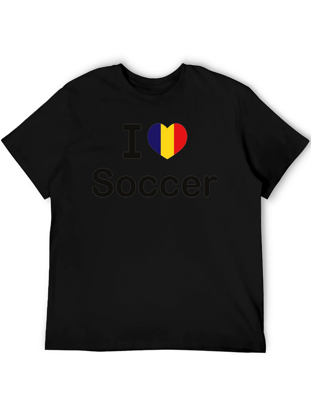 I Love Soccer Romania Flag Heart T-Shirt