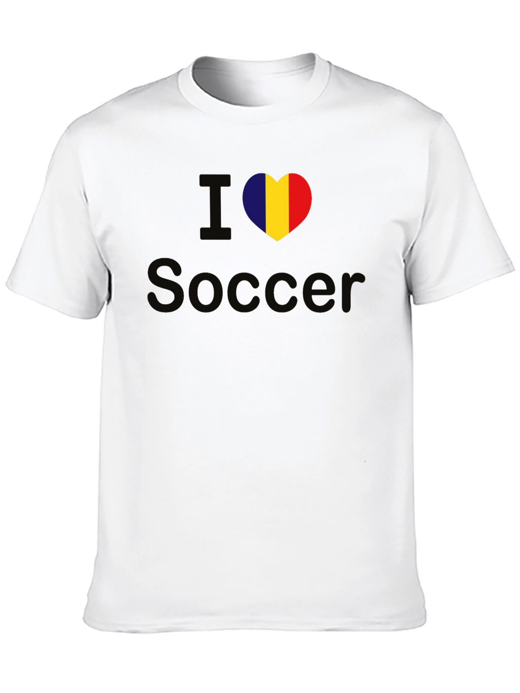I Love Soccer Romania Flag Heart T-Shirt