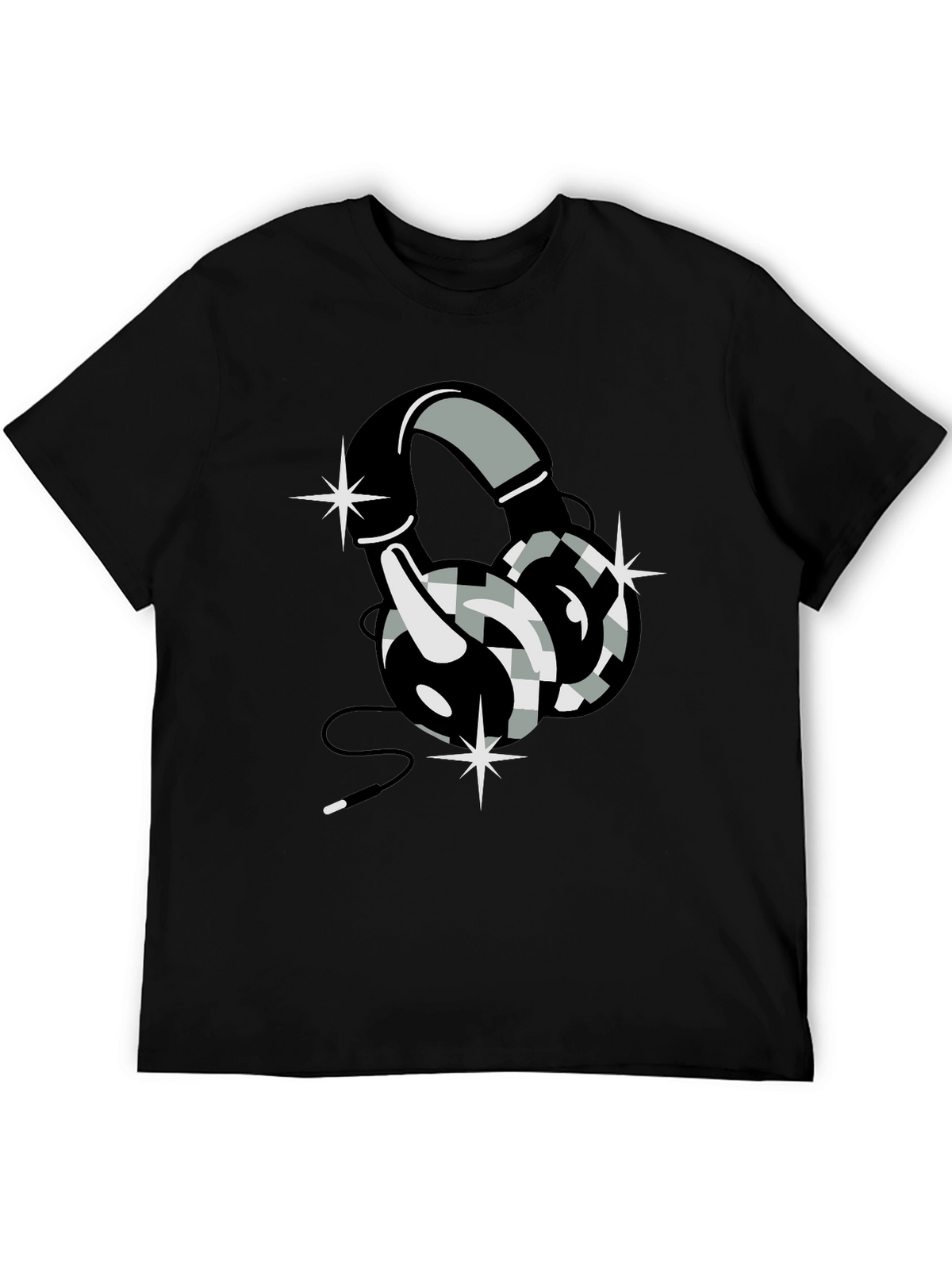 Headphone Graphic Tee - Black