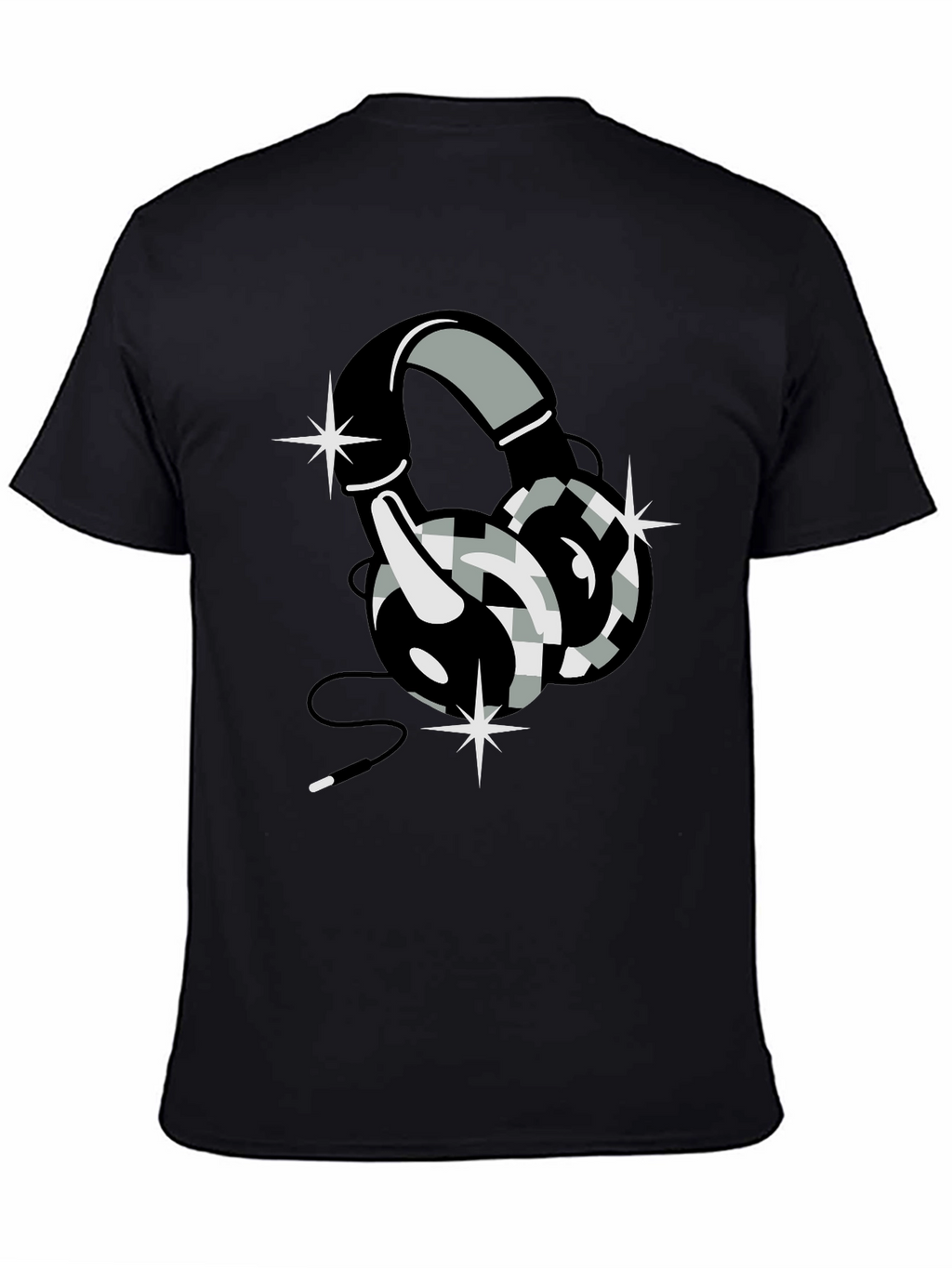 Headphone Graphic Tee - Black