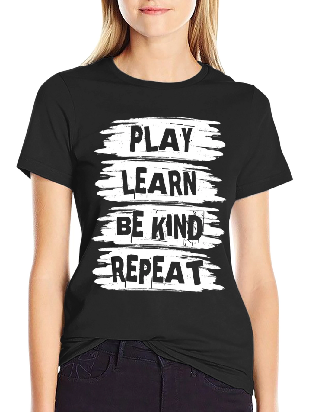 Play Learn Be Kind Repeat Black T-Shirt
