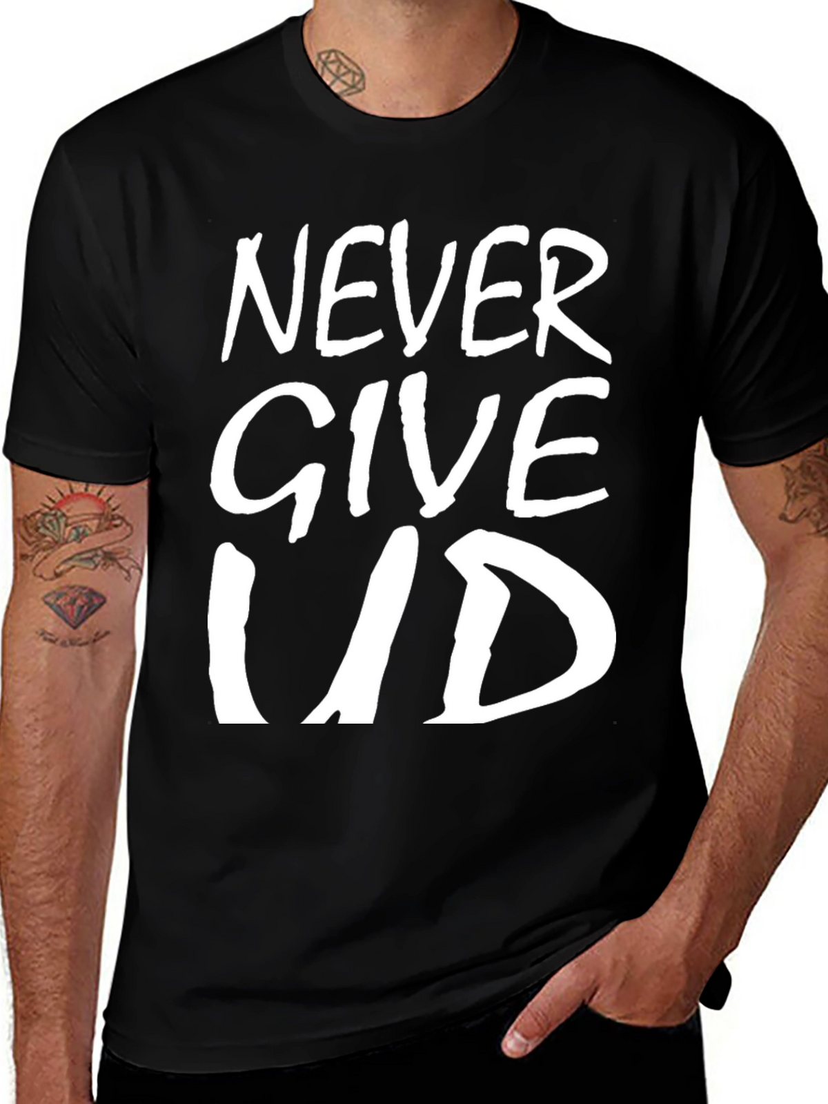 Never Give Up T-Shirt - Inspirational Graphic Tee