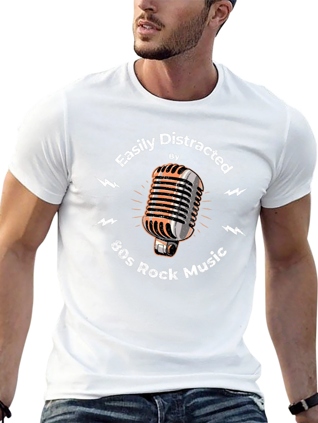 80s Rock Music T-Shirt - Easily Distracted Graphic Tee