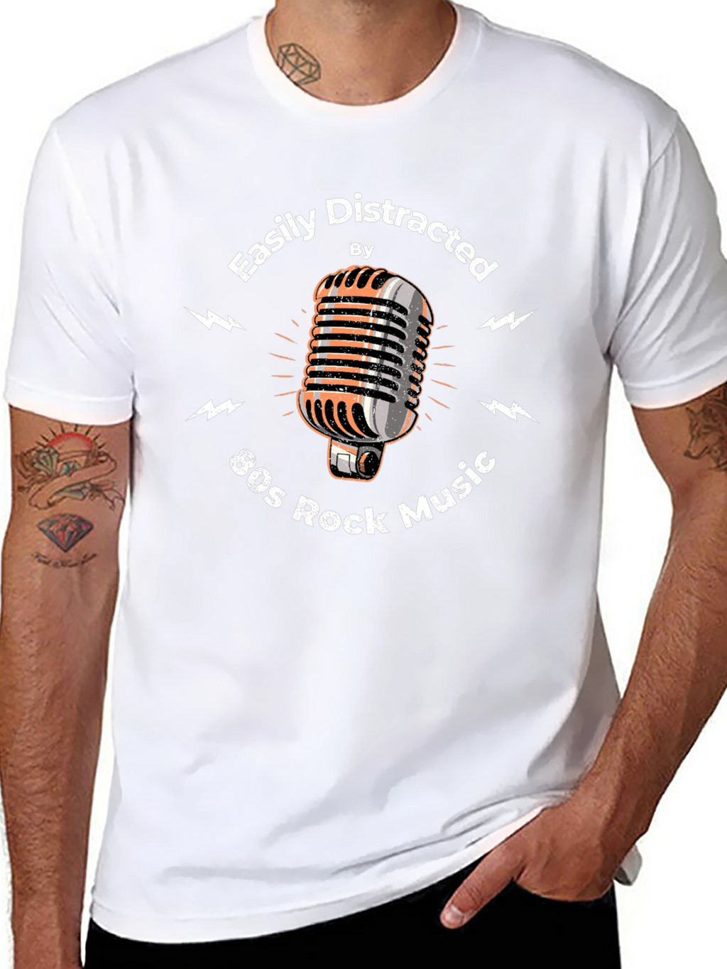 80s Rock Music T-Shirt - Easily Distracted Graphic Tee