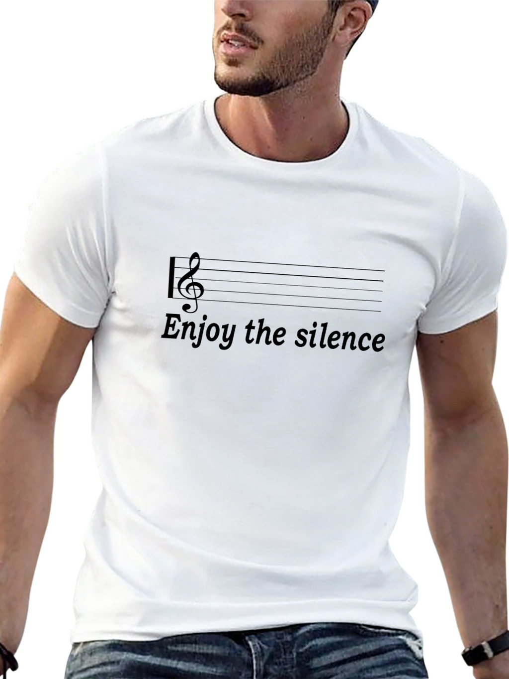 Enjoy the Silence T-Shirt - Music Note Design