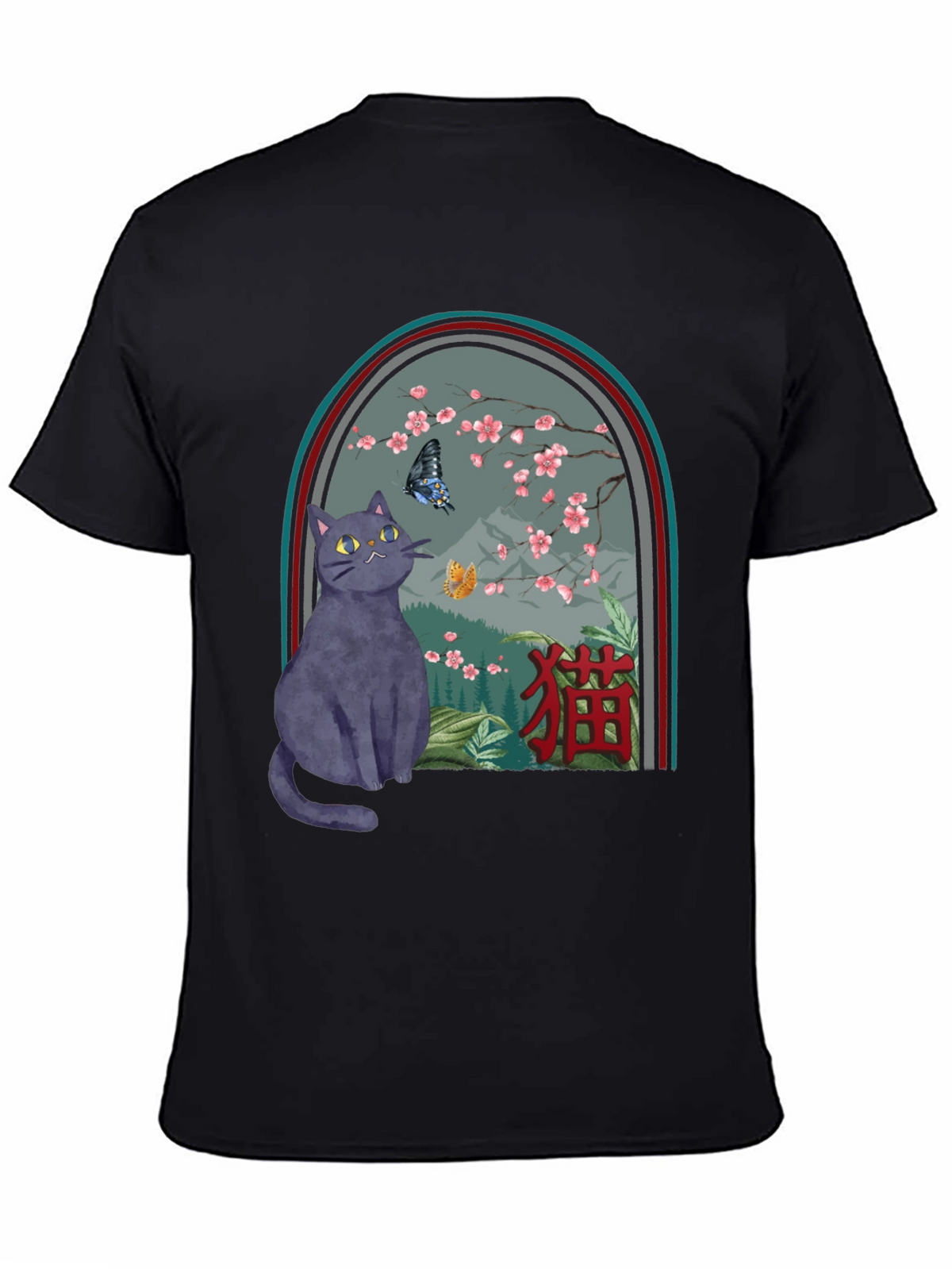 Cat & Butterfly Graphic Tee