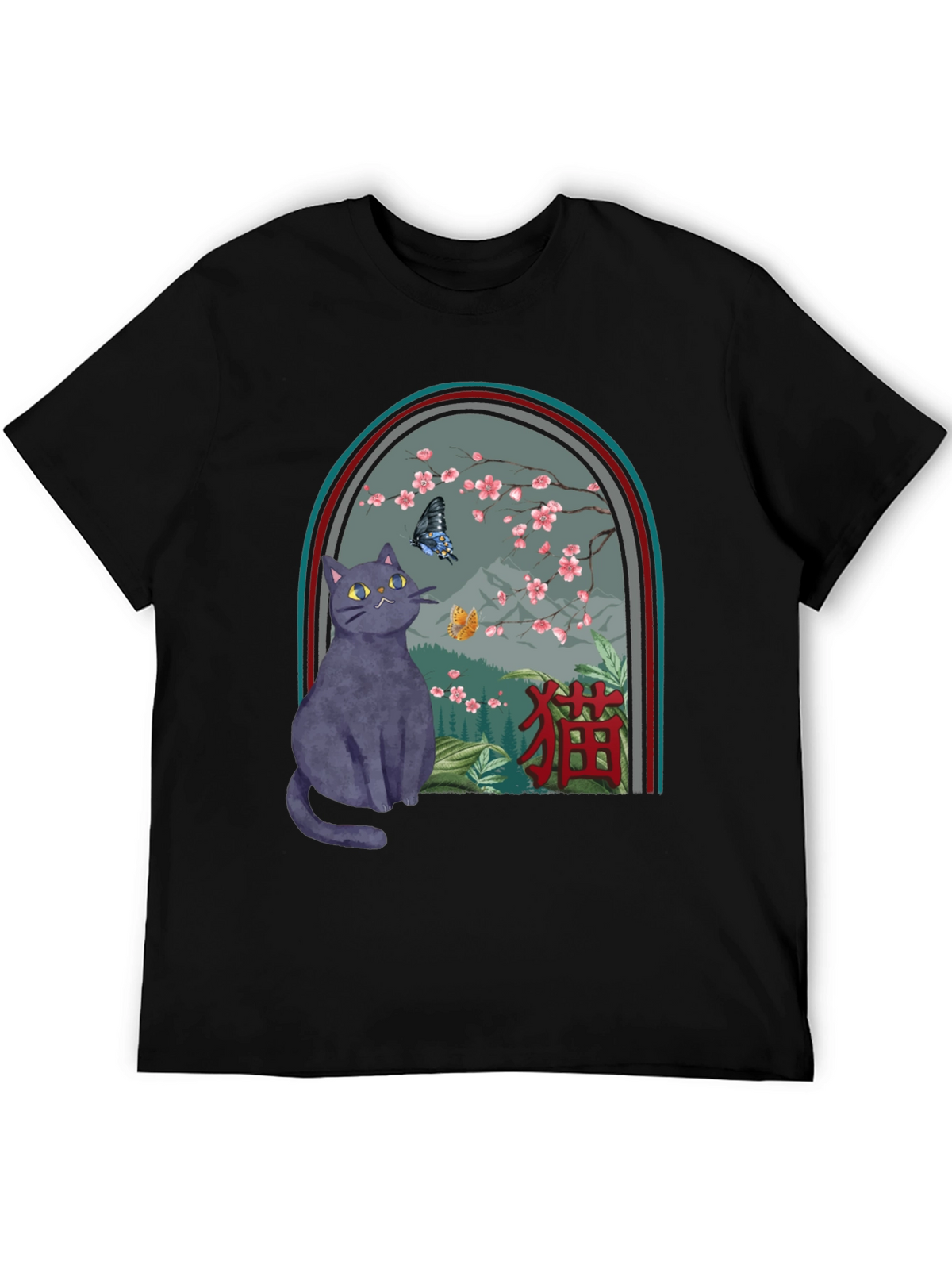Cat & Butterfly Graphic Tee