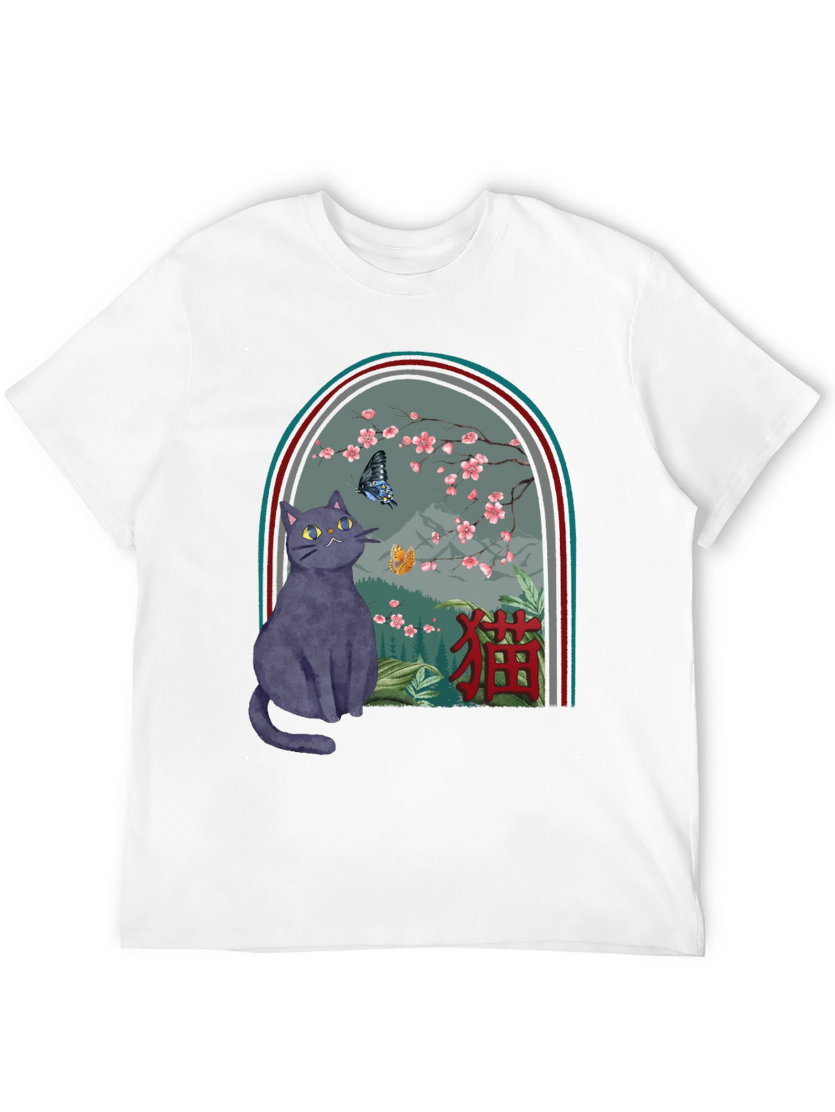 Cat & Butterfly Graphic Tee