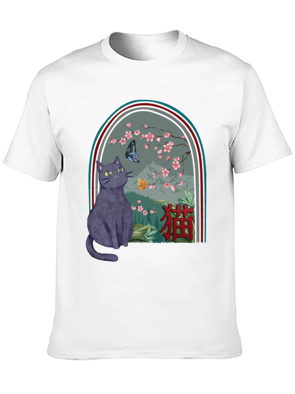 Cat & Butterfly Graphic Tee