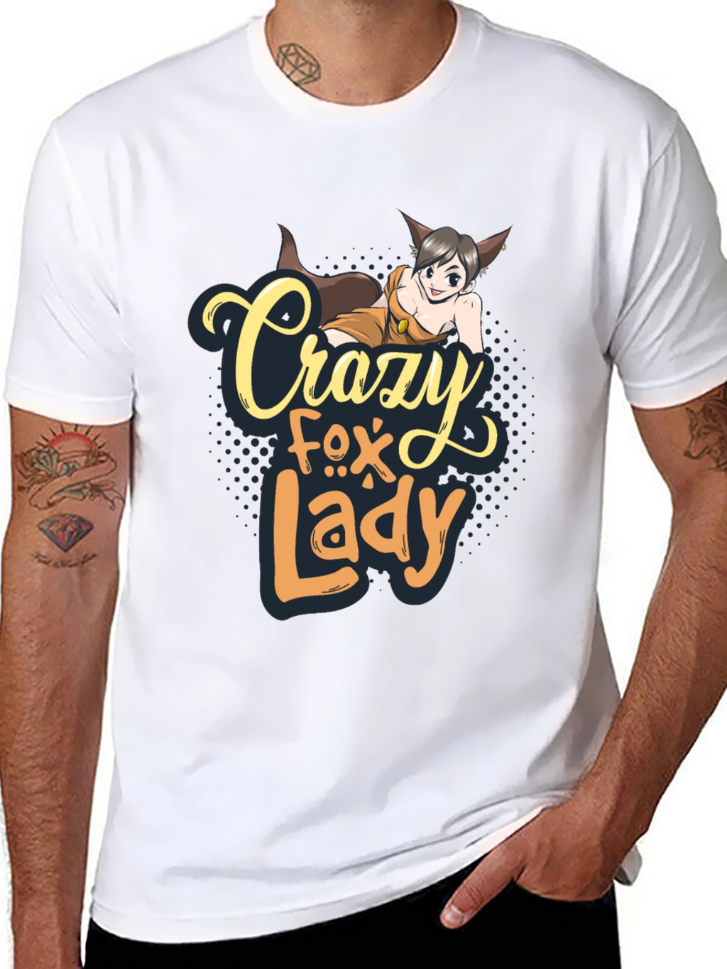 Crazy Fox Lady Graphic T-Shirt - Unisex