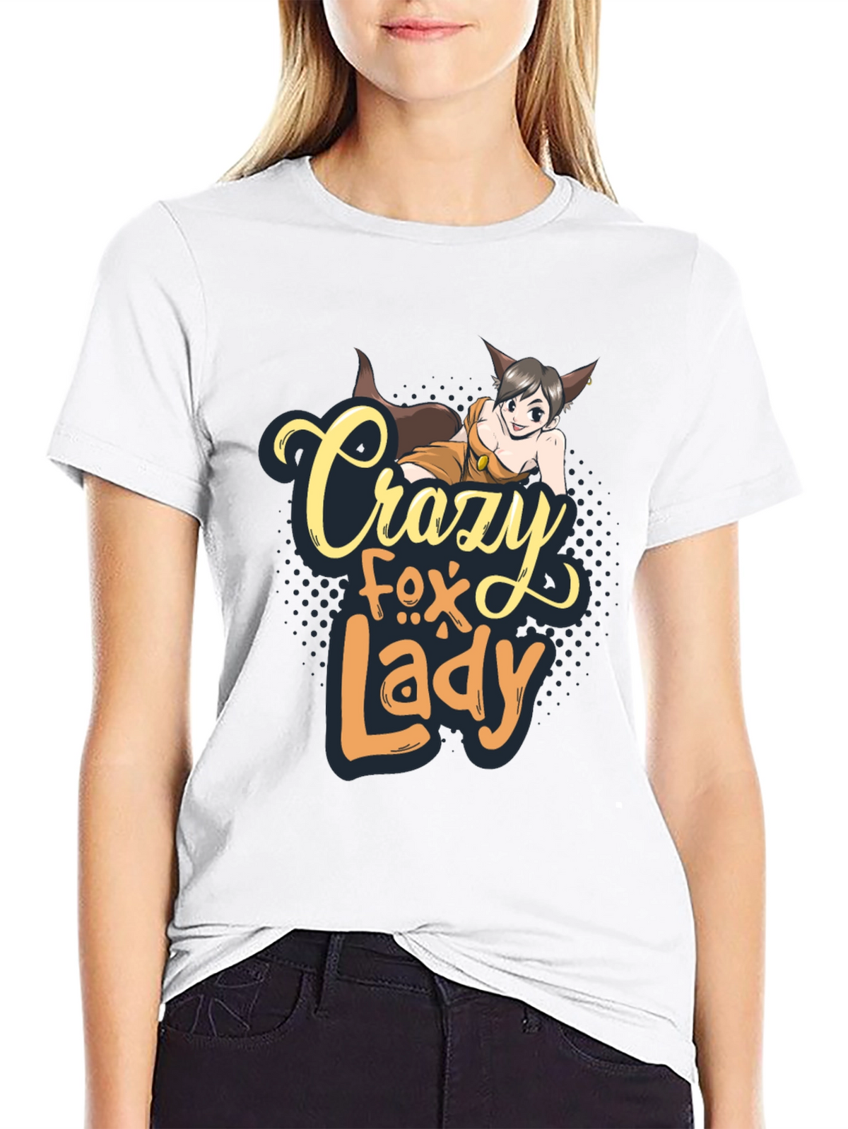 Crazy Fox Lady Graphic T-Shirt - Unisex