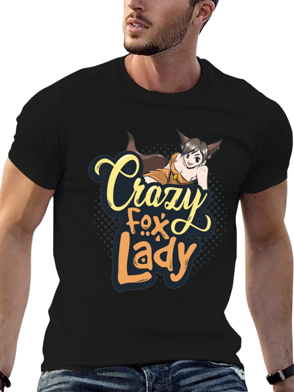 Crazy Fox Lady Graphic T-Shirt - Unisex