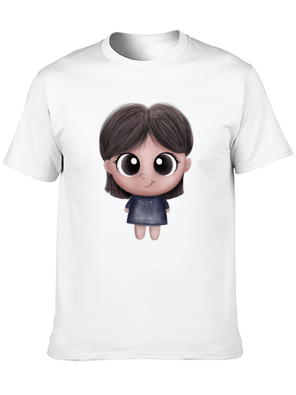 Cute Cartoon Character Unisex Black T-Shirt