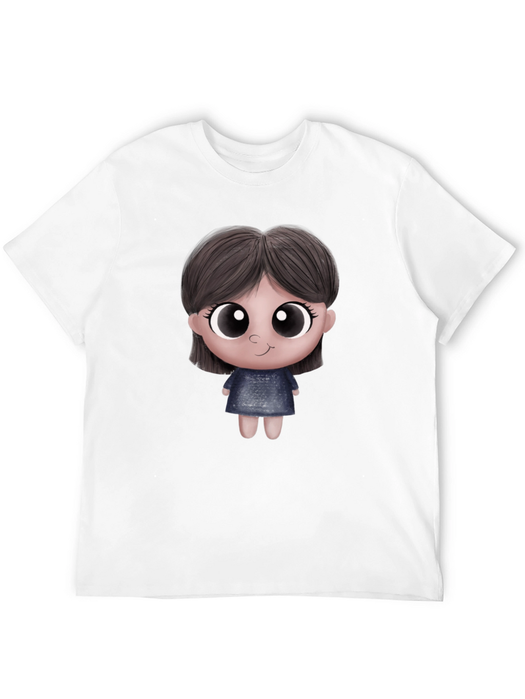 Cute Cartoon Character Unisex Black T-Shirt